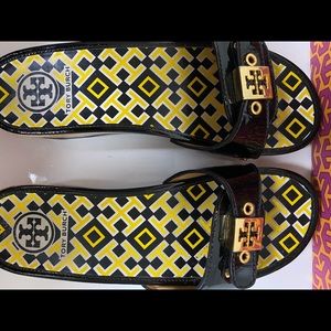 Authentic Tory Burch Dixon Patent Calf sandal